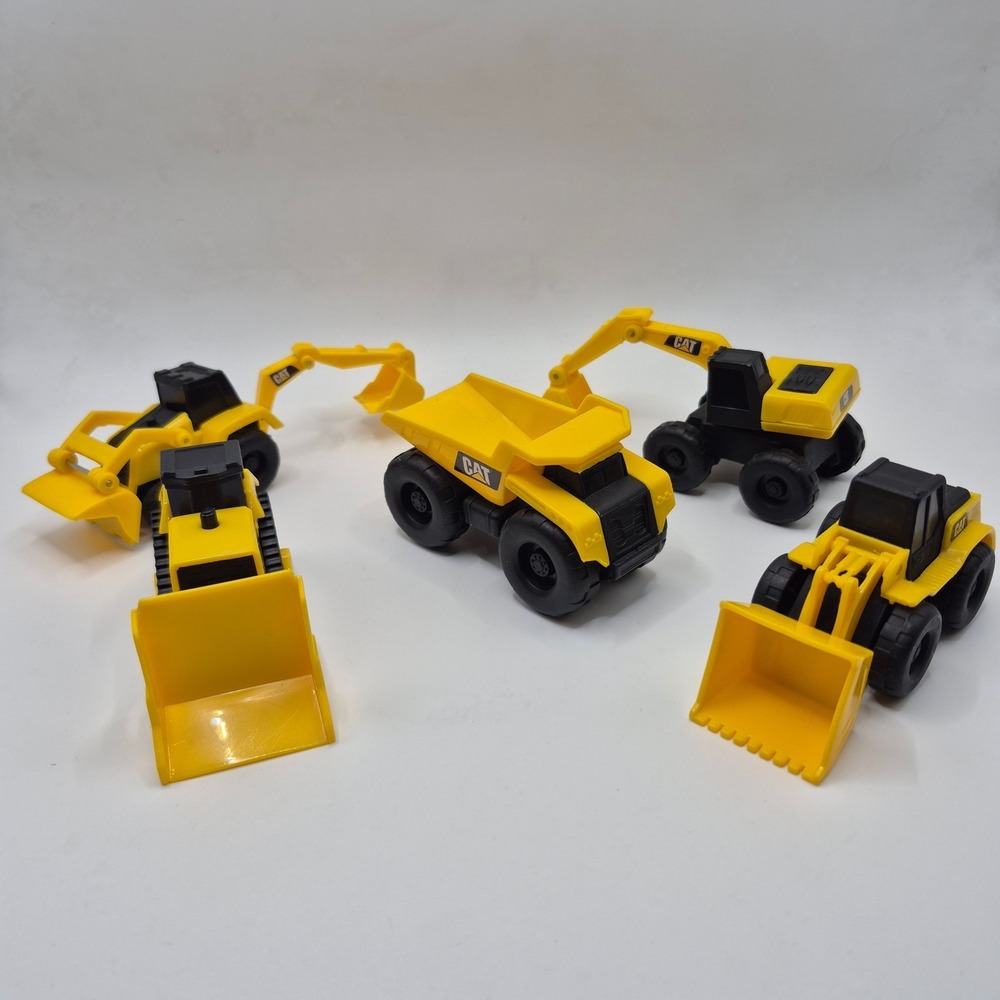 CAT Caterpillar‎ Construction Toy Lot of 5 Dump Truck Excavator Bulldozer Loader
